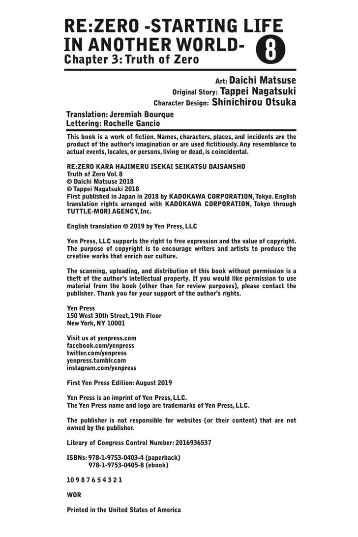 Read Re:Zero  Truth of Zero EN Manga Online