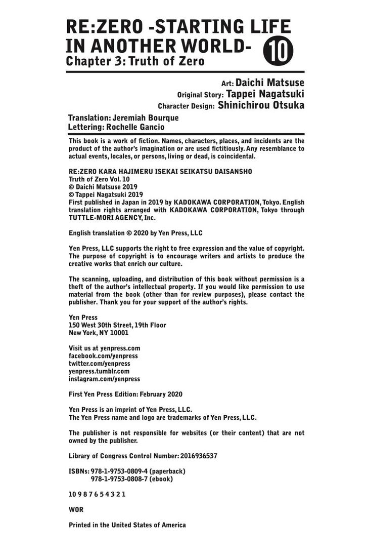 Read Re:Zero  Truth of Zero EN Manga Online